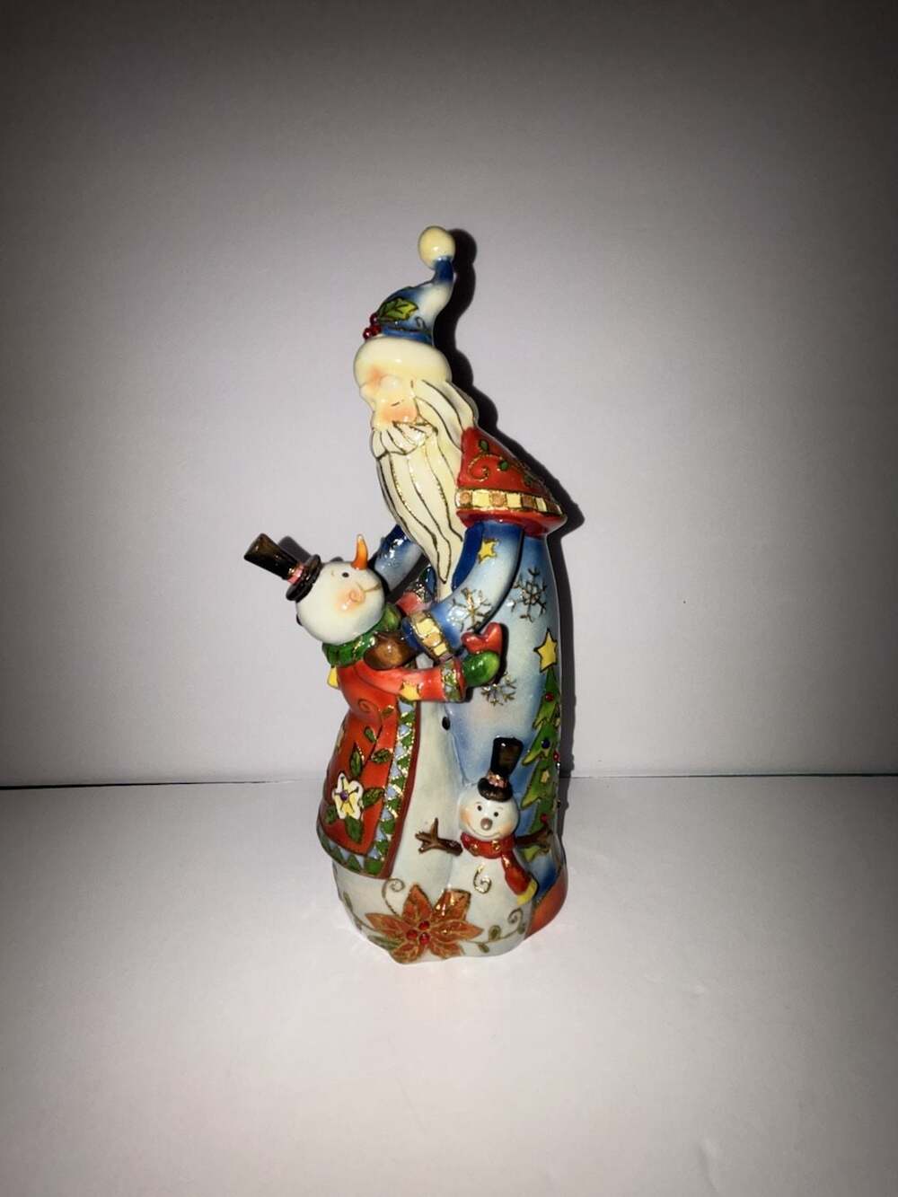2005 Shelly Rasche Roman Inc. Santa and Snowman Musical Figurine